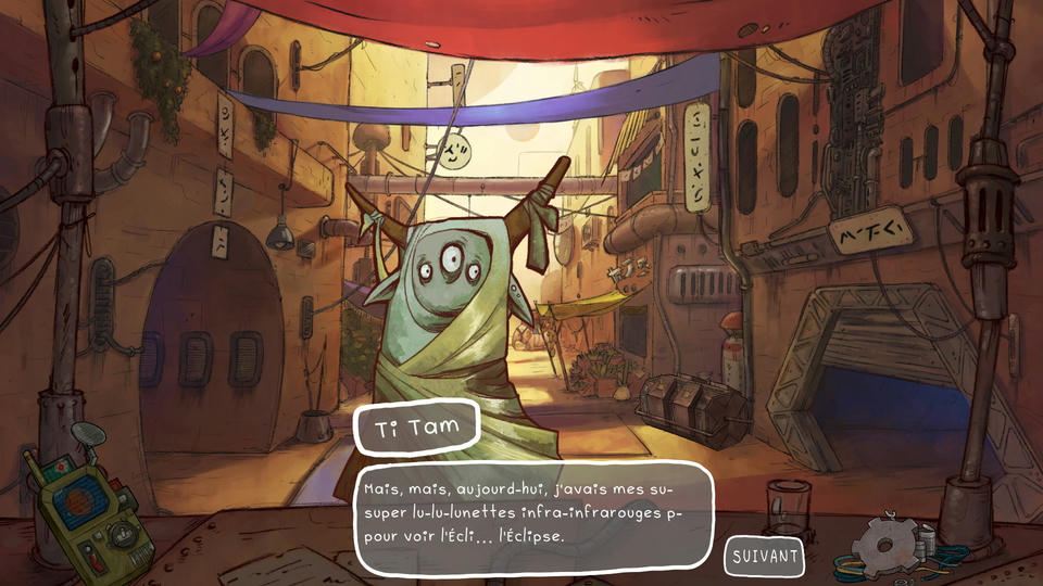 Picture of an alien in a market